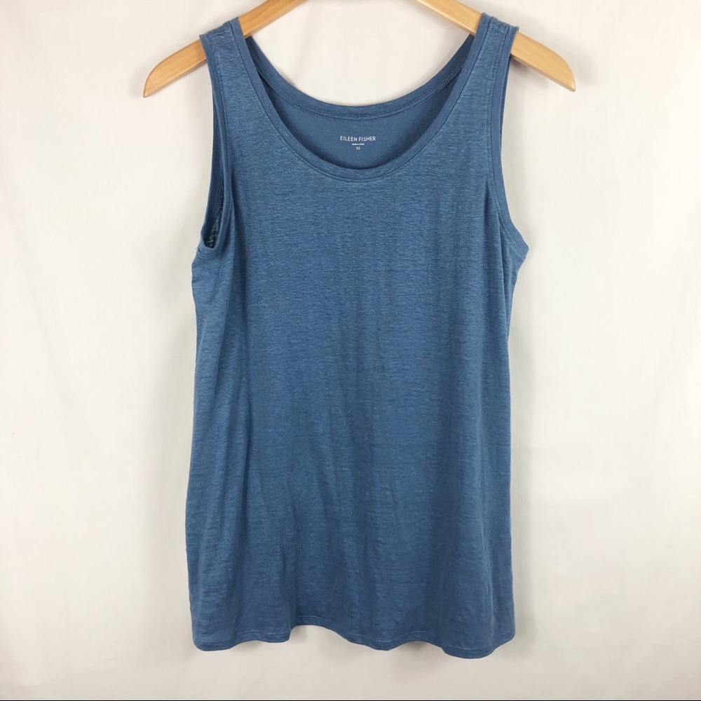 Eileen Fisher Linen Basic Tank Top | Blue | Size XSmall